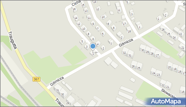 Boguszów-Gorce, Cicha, 1, mapa Boguszów-Gorce