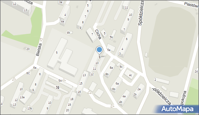 Bolesławiec, Cicha, 9, mapa Bolesławca