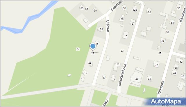 Borków, Cisowa, 23, mapa Borków