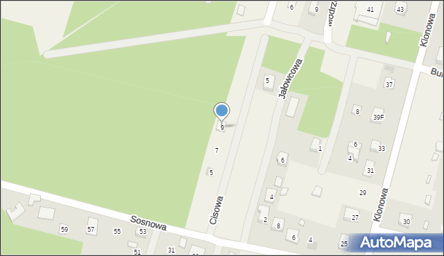 Borków, Cisowa, 9, mapa Borków