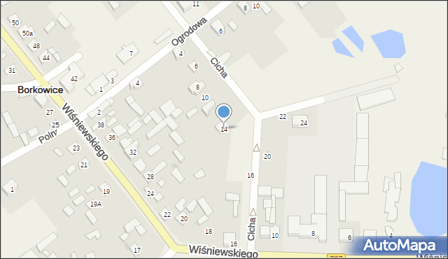 Borkowice, Cicha, 14, mapa Borkowice