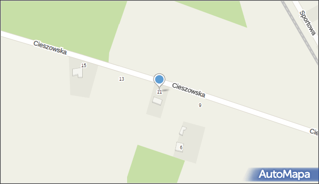 Boronów, Cieszowska, 11, mapa Boronów