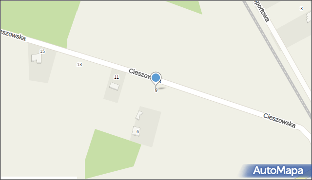 Boronów, Cieszowska, 9, mapa Boronów