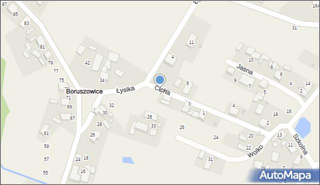 Boruszowice, Cicha, 5, mapa Boruszowice