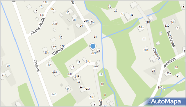 Brenna, Cisowa, 26S, mapa Brenna