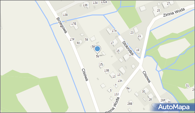 Brenna, Cisowa, 54, mapa Brenna