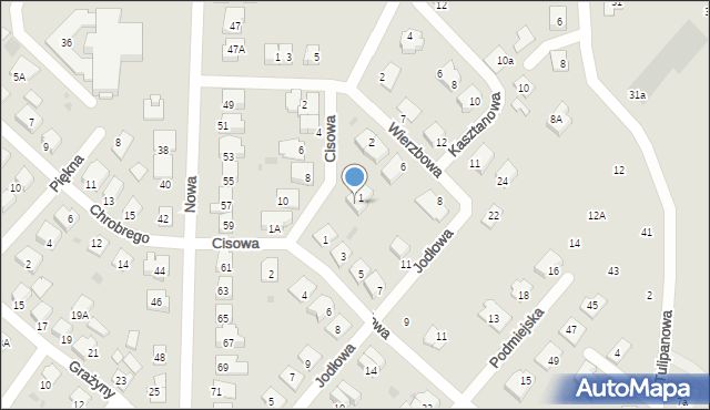 Brodnica, Cisowa, 3, mapa Brodnica