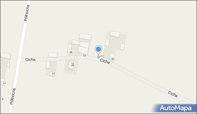 Broszków, Cicha, 32, mapa Broszków