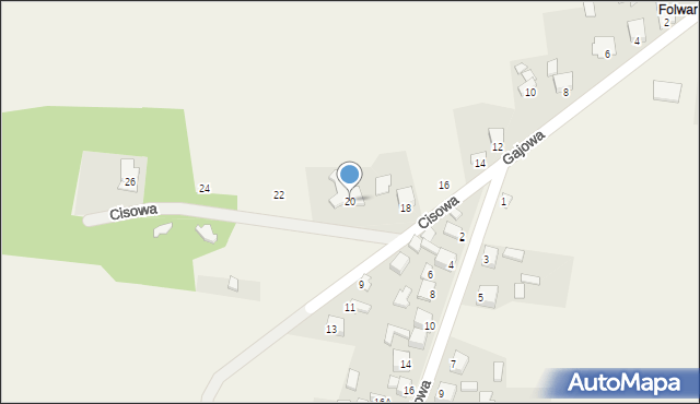 Brudzowice, Cisowa, 20, mapa Brudzowice