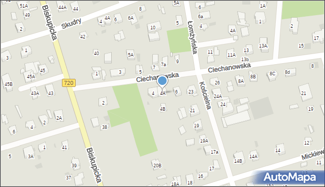 Brwinów, Ciechanowska, 4A, mapa Brwinów