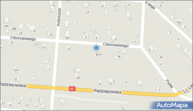 Brześć Kujawski, Ciborowskiego, 5, mapa Brześć Kujawski