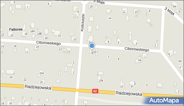 Brześć Kujawski, Ciborowskiego, 9, mapa Brześć Kujawski