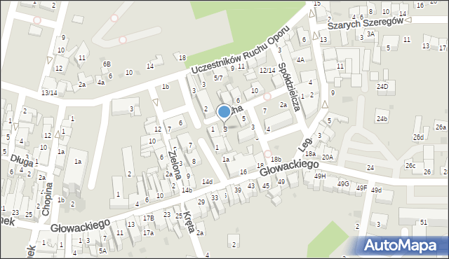 Brzesko, Cicha, 3, mapa Brzesko