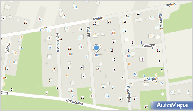 Brzeźce, Cicha, 10, mapa Brzeźce