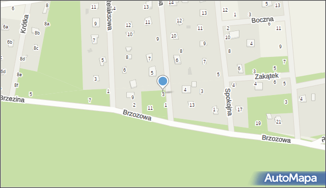Brzeźce, Cicha, 3, mapa Brzeźce