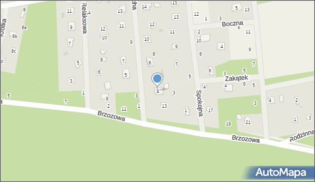 Brzeźce, Cicha, 4, mapa Brzeźce