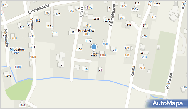 Buczkowice, Cicha, 1328, mapa Buczkowice