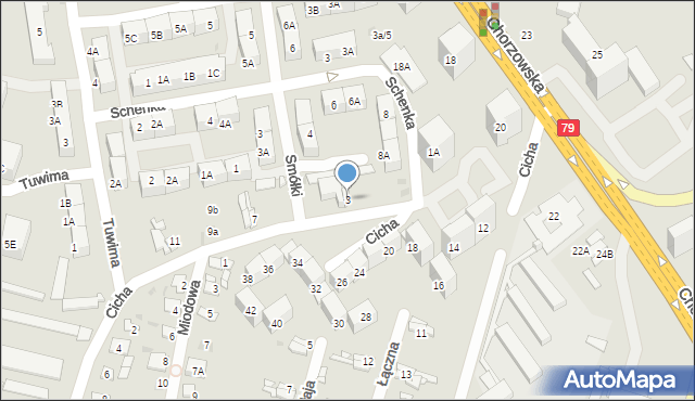 Bytom, Cicha, 3, mapa Bytomia