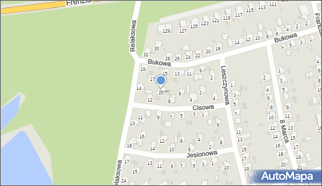 Bytom, Cisowa, 10, mapa Bytomia