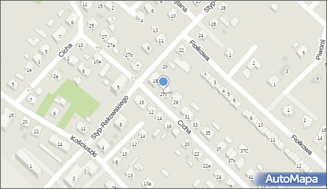 Bytów, Cicha, 27c, mapa Bytów