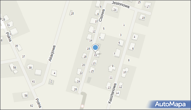 Chomęcice, Cisowa, 11, mapa Chomęcice