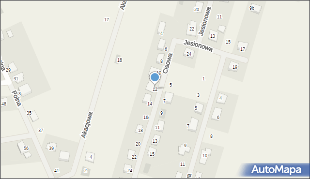 Chomęcice, Cisowa, 12, mapa Chomęcice