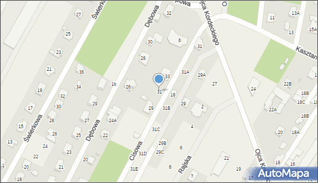 Chotomów, Cisowa, 31, mapa Chotomów