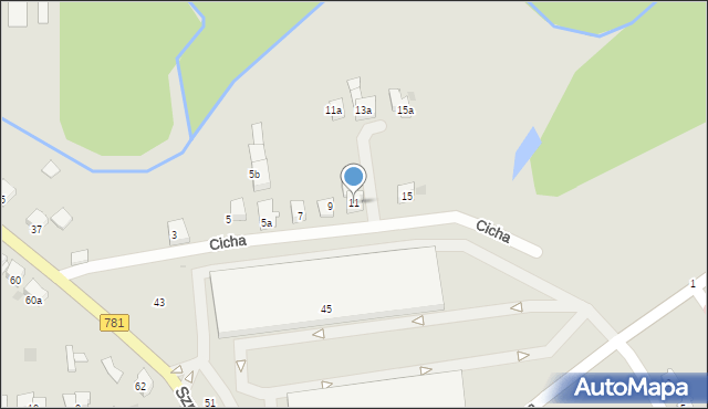 Chrzanów, Cicha, 11, mapa Chrzanów