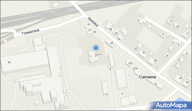 Chybie, Cieszyńska, 10, mapa Chybie