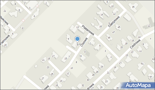 Chyby, Cisowa, 3, mapa Chyby