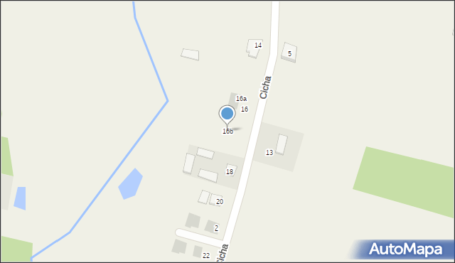 Chynów, Cicha, 16b, mapa Chynów