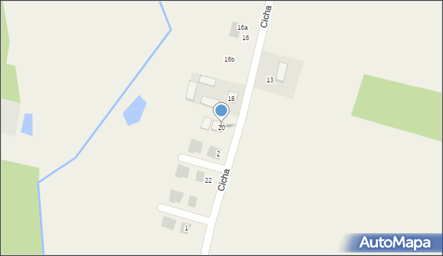 Chynów, Cicha, 20, mapa Chynów