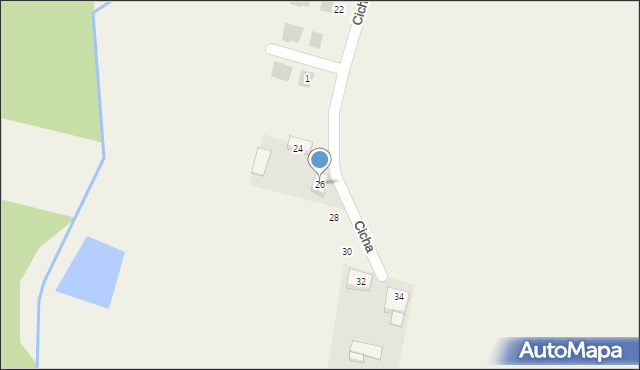 Chynów, Cicha, 26, mapa Chynów