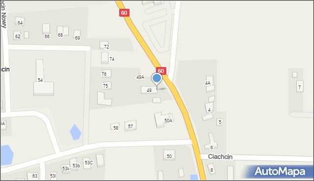 Ciachcin Nowy, Ciachcin Nowy, 49B, mapa Ciachcin Nowy
