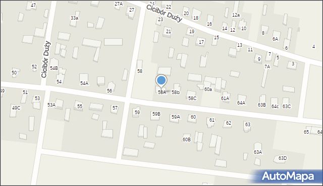 Cicibór Duży, Cicibór Duży, 58A, mapa Cicibór Duży