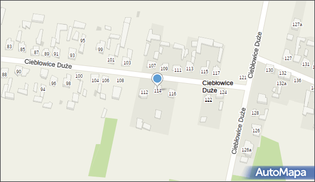 Ciebłowice Duże, Ciebłowice Duże, 114, mapa Ciebłowice Duże