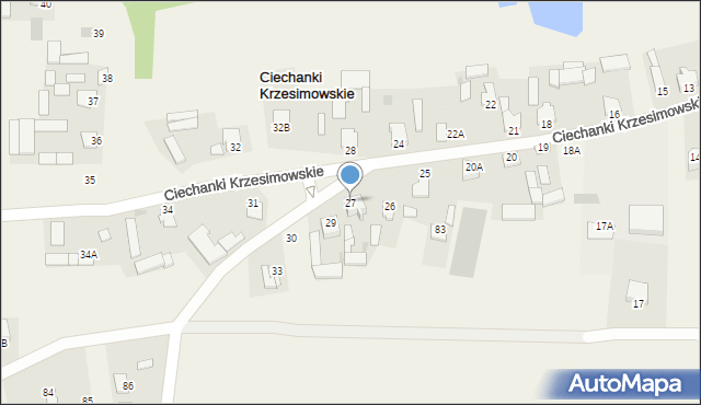 Ciechanki Krzesimowskie, Ciechanki Krzesimowskie, 27, mapa Ciechanki Krzesimowskie