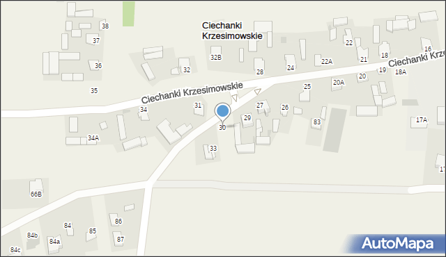 Ciechanki Krzesimowskie, Ciechanki Krzesimowskie, 30, mapa Ciechanki Krzesimowskie