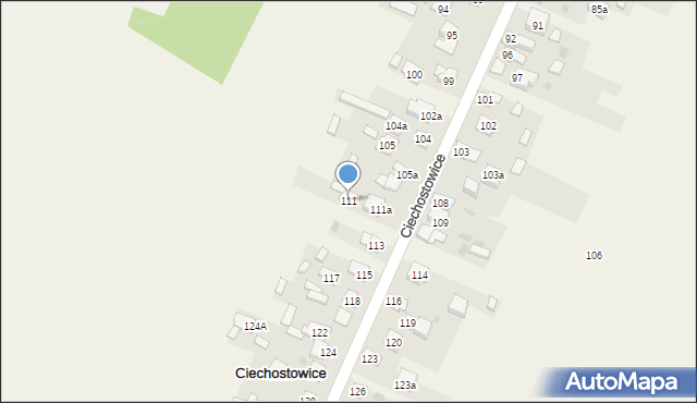 Ciechostowice, Ciechostowice, 111, mapa Ciechostowice