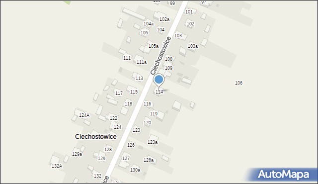 Ciechostowice, Ciechostowice, 114, mapa Ciechostowice