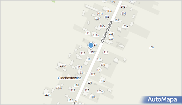 Ciechostowice, Ciechostowice, 115, mapa Ciechostowice