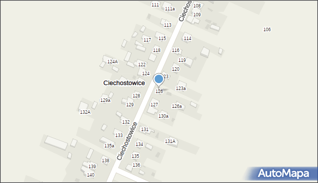 Ciechostowice, Ciechostowice, 126, mapa Ciechostowice