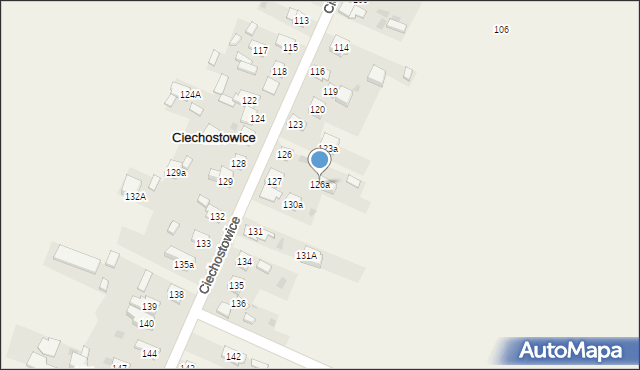 Ciechostowice, Ciechostowice, 126a, mapa Ciechostowice