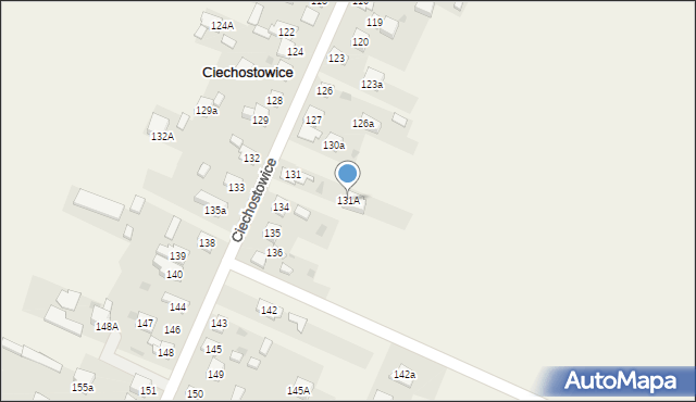 Ciechostowice, Ciechostowice, 131A, mapa Ciechostowice