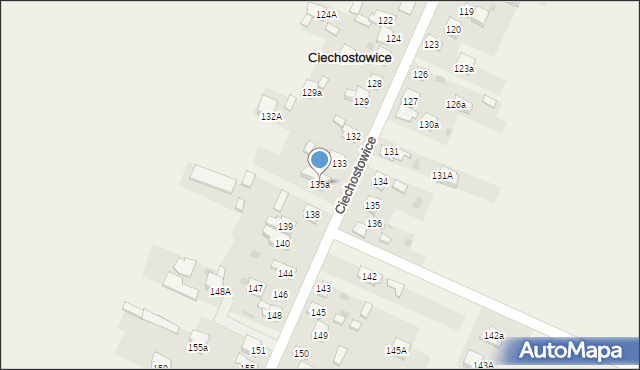 Ciechostowice, Ciechostowice, 135a, mapa Ciechostowice