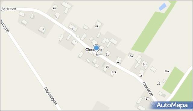 Ciecierze, Ciecierze, 8, mapa Ciecierze