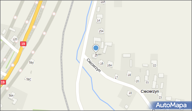 Ciecierzyn, Ciecierzyn, 15, mapa Ciecierzyn