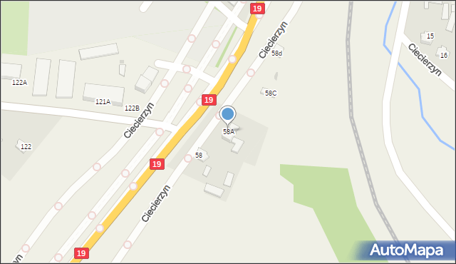 Ciecierzyn, Ciecierzyn, 58A, mapa Ciecierzyn
