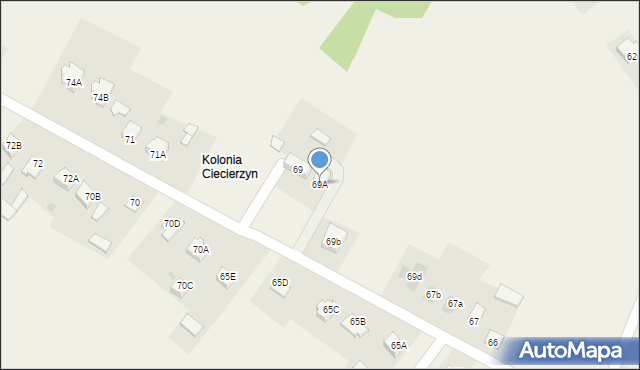 Ciecierzyn, Ciecierzyn, 69A, mapa Ciecierzyn
