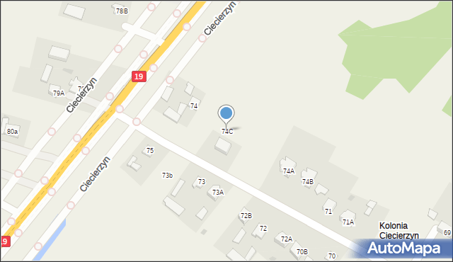 Ciecierzyn, Ciecierzyn, 74C, mapa Ciecierzyn
